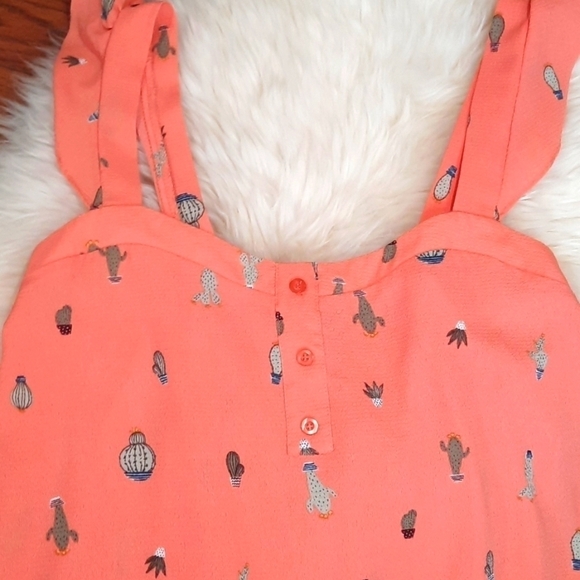 Torrid Peach Flutter Sleeve Succulent Tanktop Blouse - Picture 2 of 4